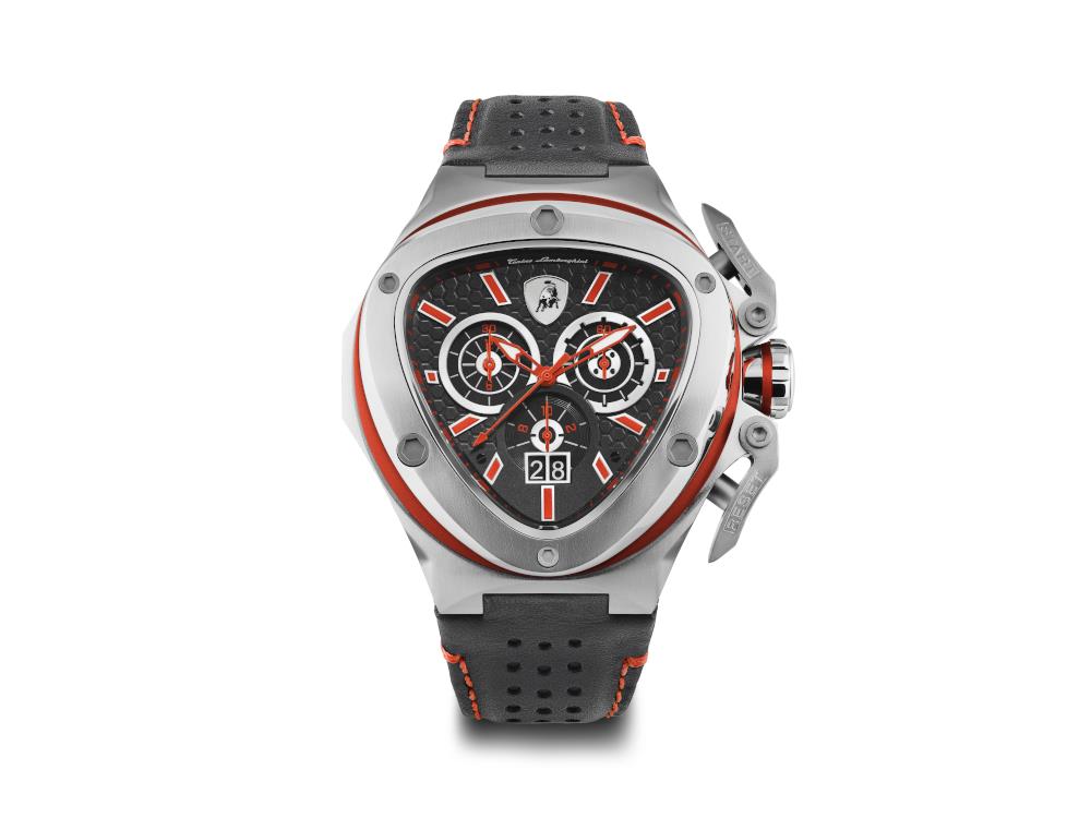 Tonino Lamborghini Spyder X Red SS Quartz Watch, Black, 53 mm