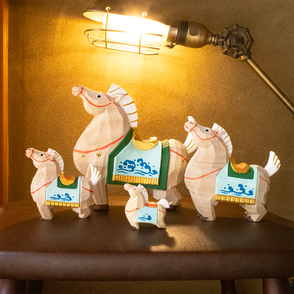 2026年 干支 午 馬 奈良一刀彫 畑村龍哉 正月飾り 木彫り 木地 伝統