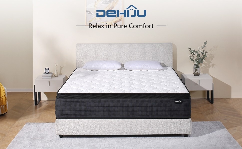 DEHIJU King Size Mattress, 12 Inch Hybrid Memory Foam King