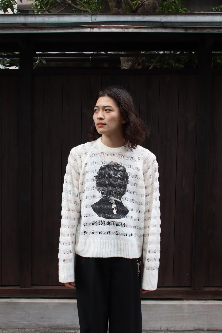 MASU(エムエーエスユー)のREVERSE BEETHOVEN SWEATER WHITEの通販
