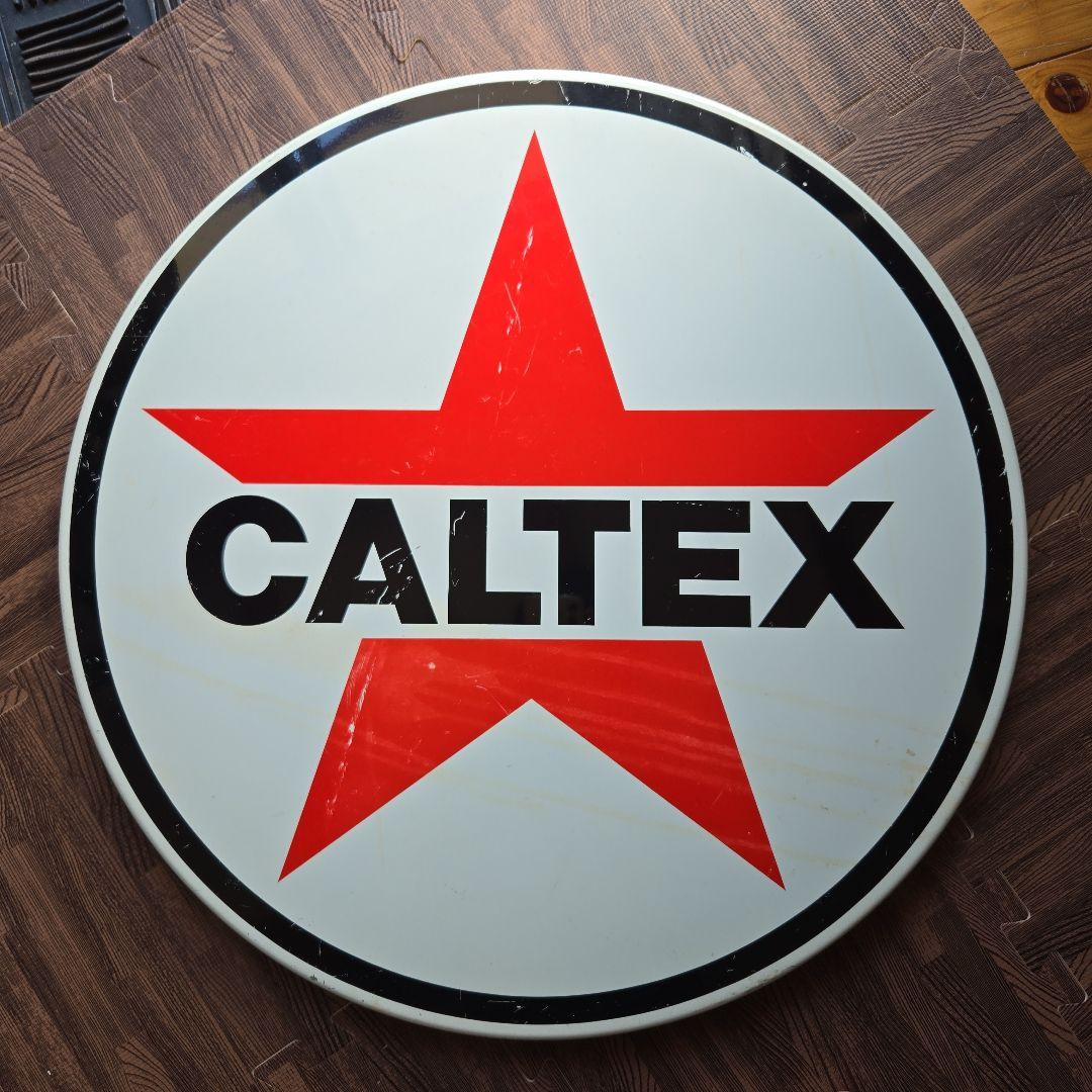 カルテックス　看板　当時物　昭和　レトロ　インテリ Yahoo!オークション - 昭和レトロ ホーロー 看板 CALTEX カルテックス
