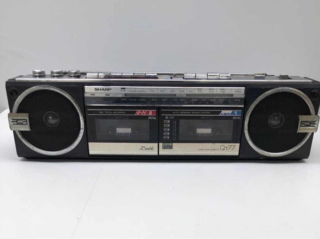 SHARP QT-77BK ブラック ラジカセ レトロ(D1 54) SHARP QT-77BK ブラック ラジカセ レトロ(D1 54) SHARP QT-77BK